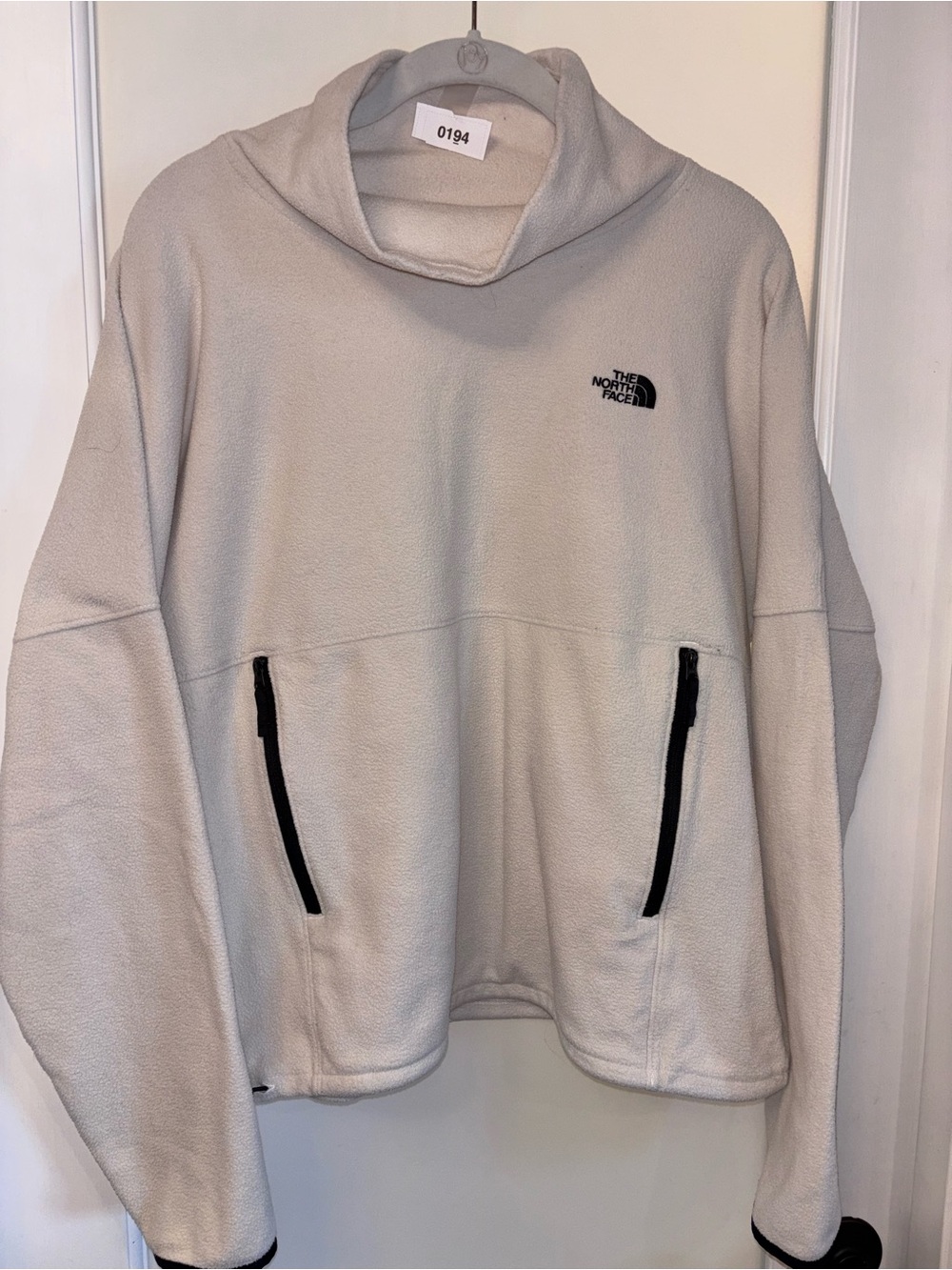 North face, large fleece pullover off-white